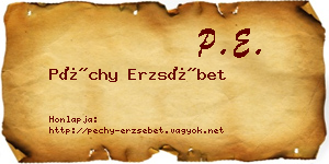 Péchy Erzsébet névjegykártya